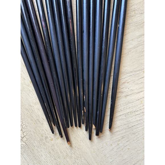 8* Chopsticks Black Wooden Old Design Set Of 8( 16 Total) VTG Hair Pins Buns - Picture 2 of 5